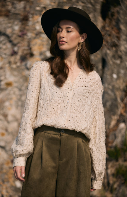 Blouse Lizzy Dots Sand NKF02191