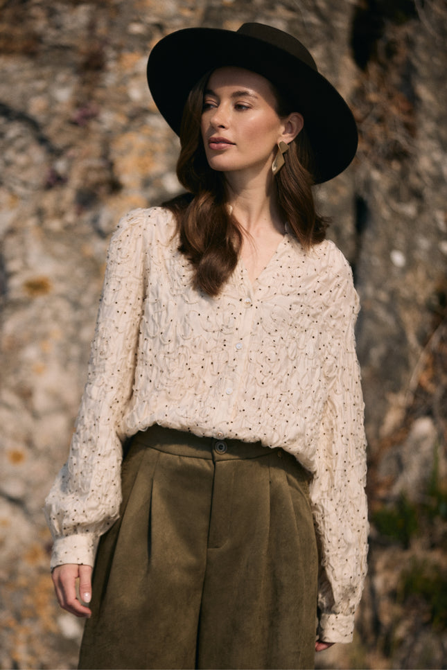 Blouse Lizzy Dots Sand NKF02191