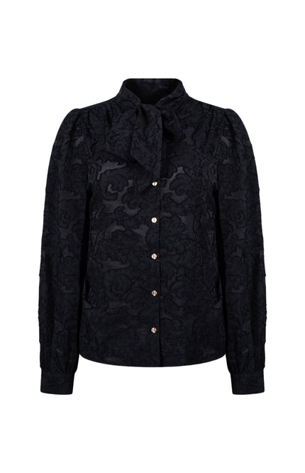Blouse Anissa Tie Black NKF02106
