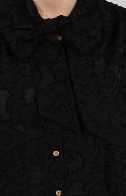 Blouse Anissa Tie Black NKF02106