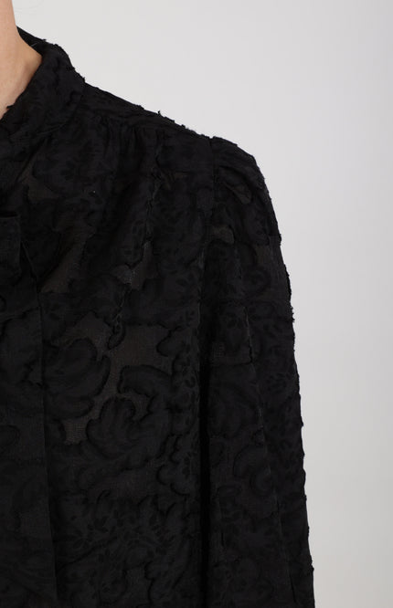 Blouse Anissa Tie Black NKF02106