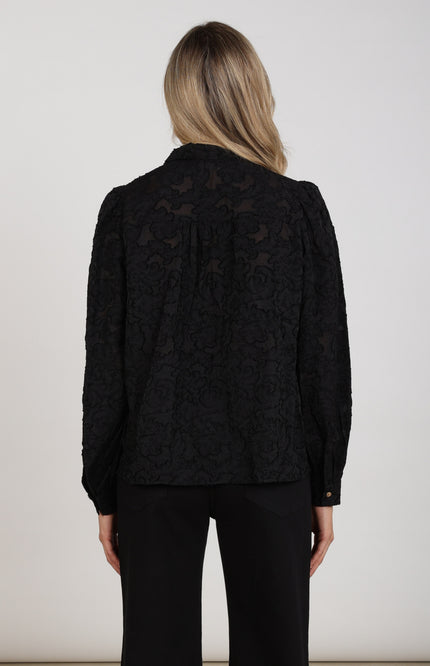 Blouse Anissa Tie Black NKF02106