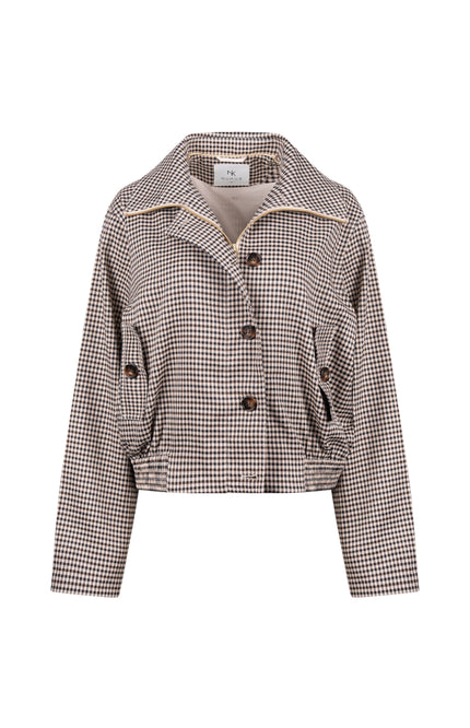 Jacket Dahlia Check Sand Chocolate NKF13166