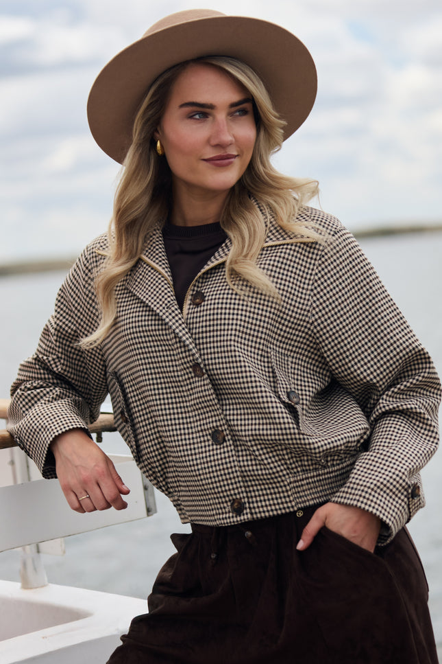 Jacket Dahlia Check Sand Chocolate NKF13166