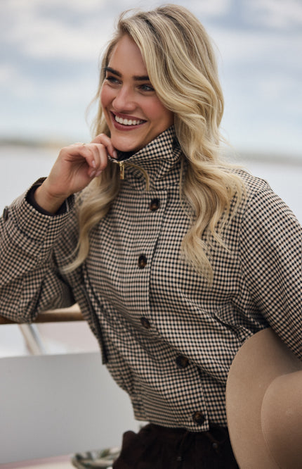 Jacket Dahlia Check Sand Chocolate NKF13166