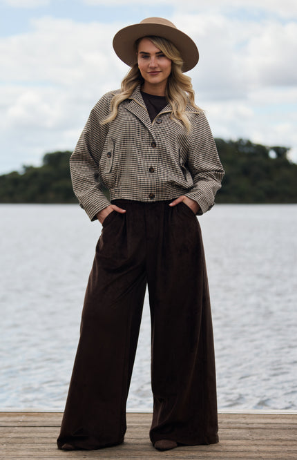 Jacket Dahlia Check Sand Chocolate NKF13166