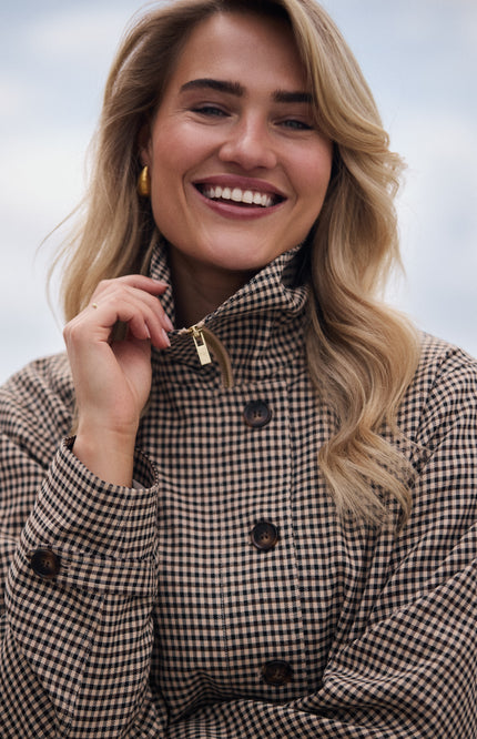 Jacket Dahlia Check Sand Chocolate NKF13166
