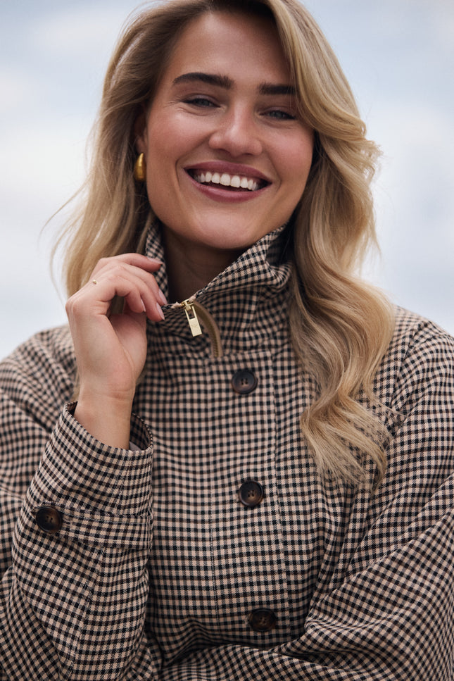 Jacket Dahlia Check Sand Chocolate NKF13166