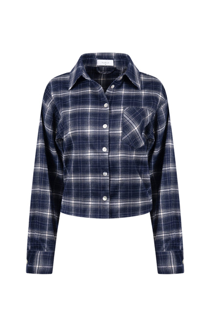Blouse Macy Check Navy Offwhite NKF02263