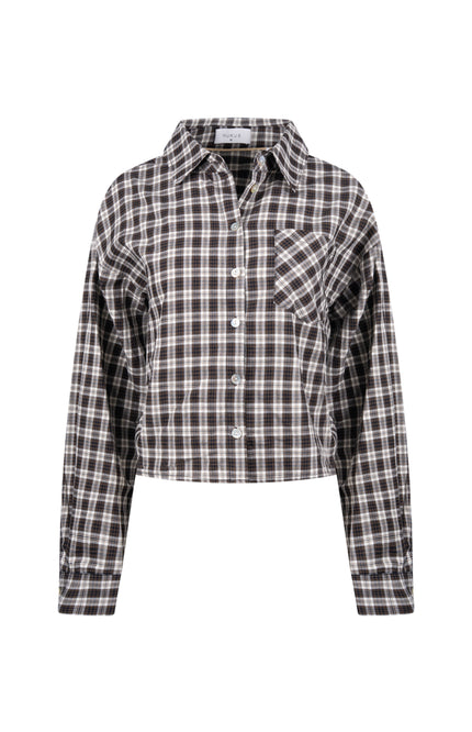 Blouse Macy Check Offwhite Chocolate NKF02261