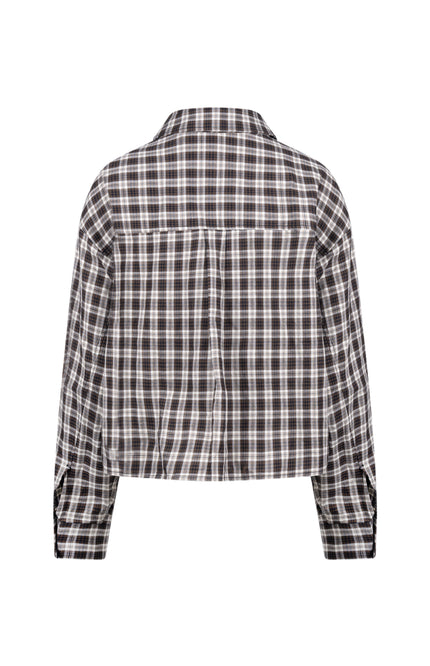 Blouse Macy Check Offwhite Chocolate NKF02261