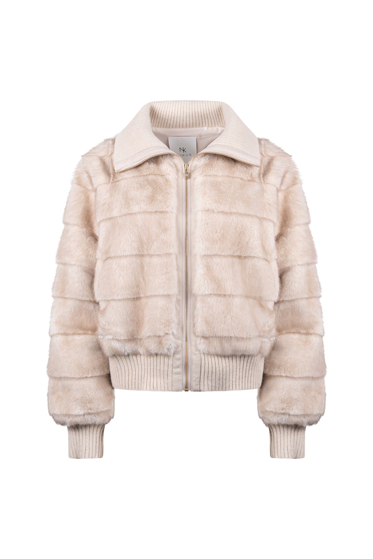 Donkere Manuela Sand Nukus jas voor dames met capuchon en rits, geschikt voor koud weer en casual draagstijl.