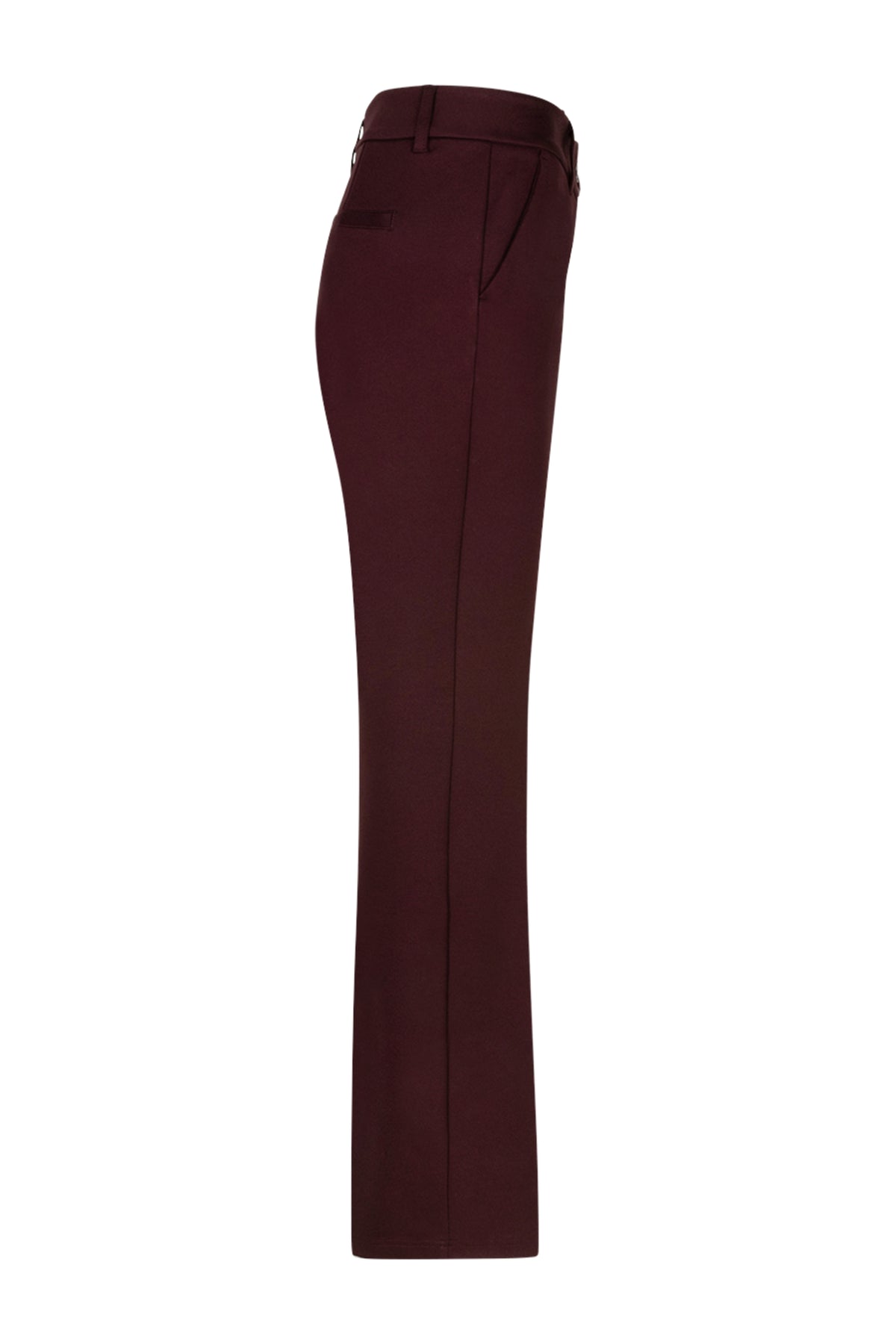Bruine broek Bibette Punta van Red Button, met een rechte pasvorm en stijlvolle details, gedragen door een model.
