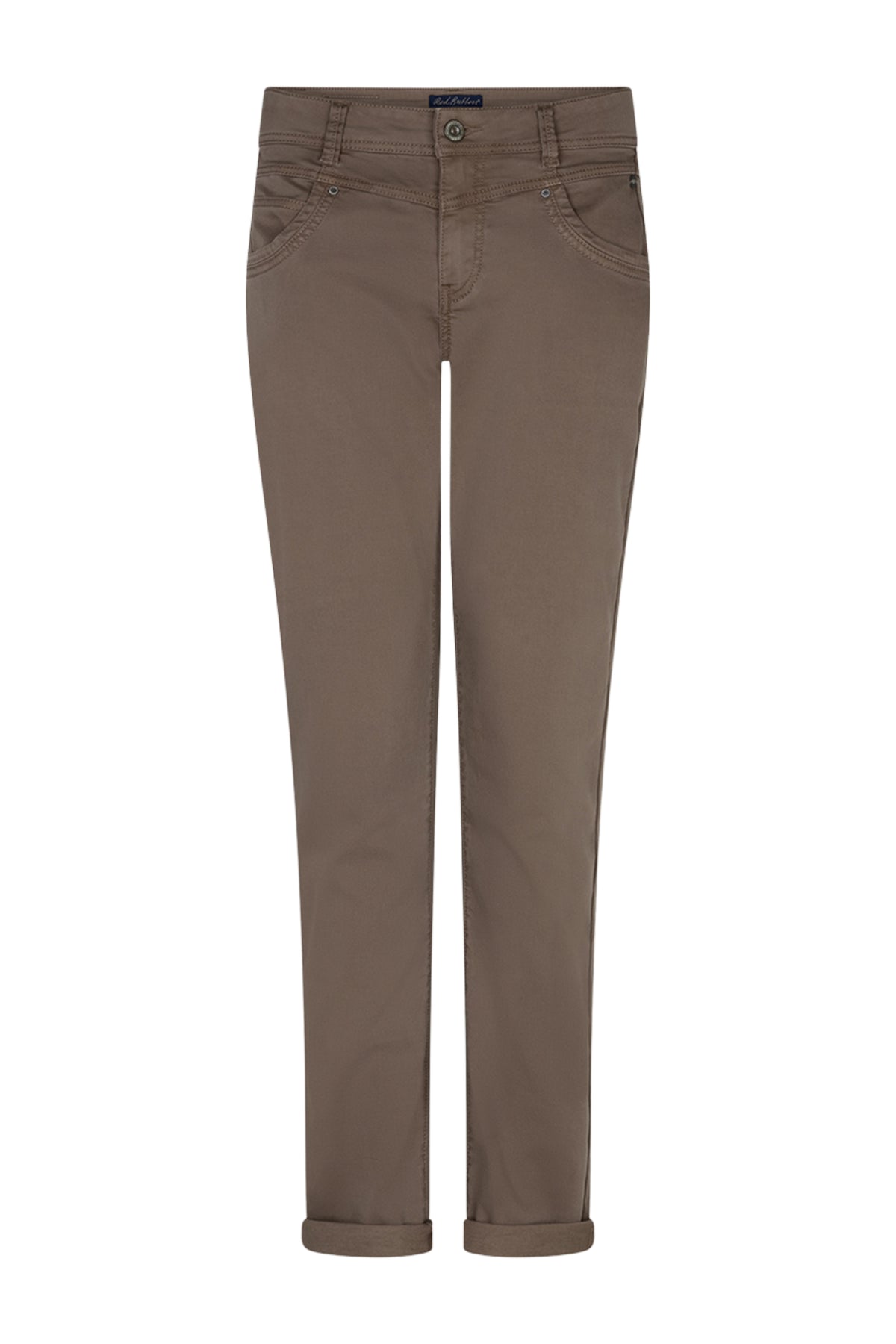 Relaxte jogbroek in kleur klei van Red Button, met comfortabele pasvorm en elastische taille, geschikt voor casual dragen.