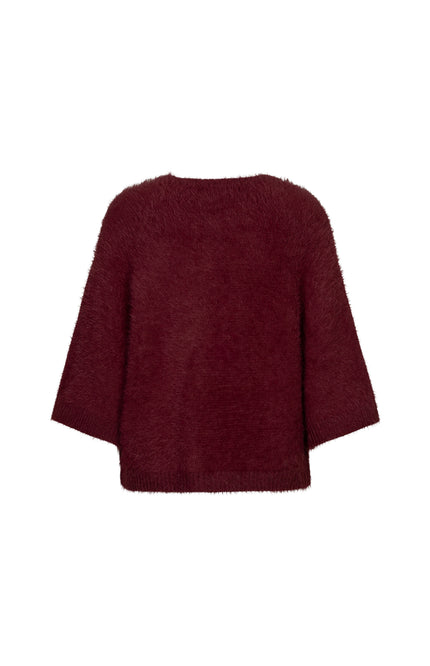 Vest Fuzzy Poncho Dark Berry SRB5034