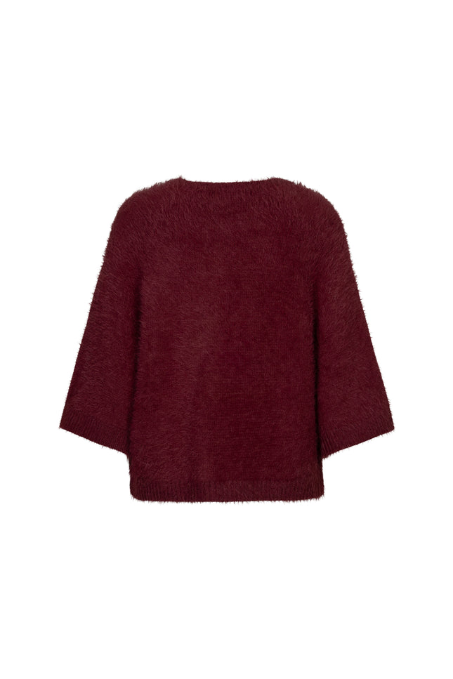 Vest Fuzzy Poncho Dark Berry SRB5034