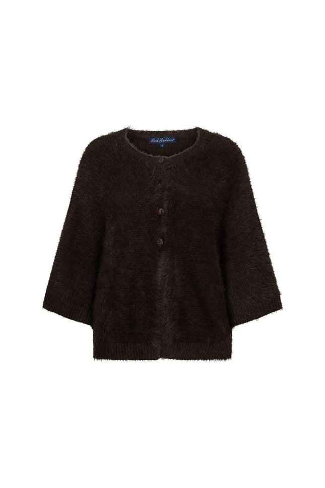 Vest Fuzzy Poncho Espresso SRB5034