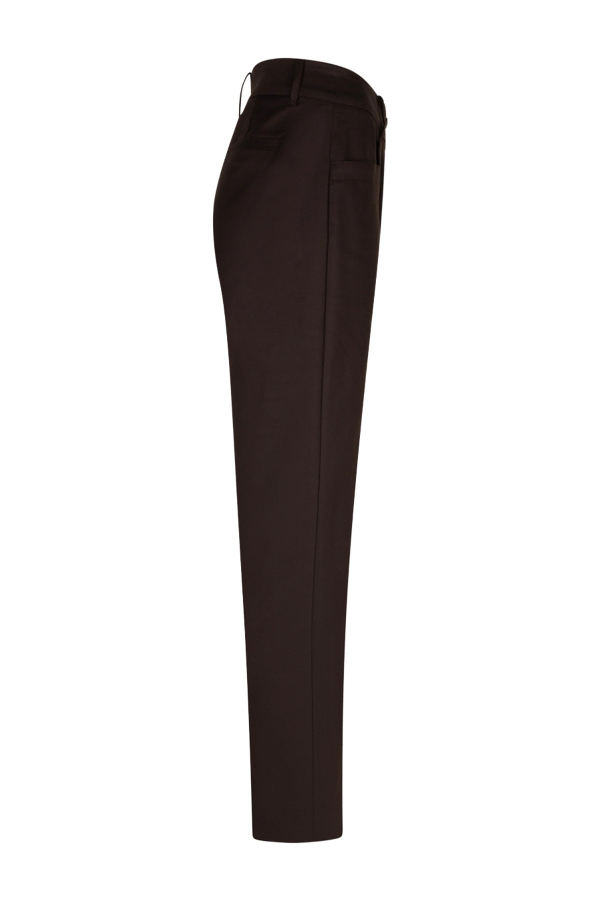 Leren broek van Red Button, Diana Smart Espresso, met verstelbare taille en moderne pasvorm, voor een stijlvolle uitstraling.