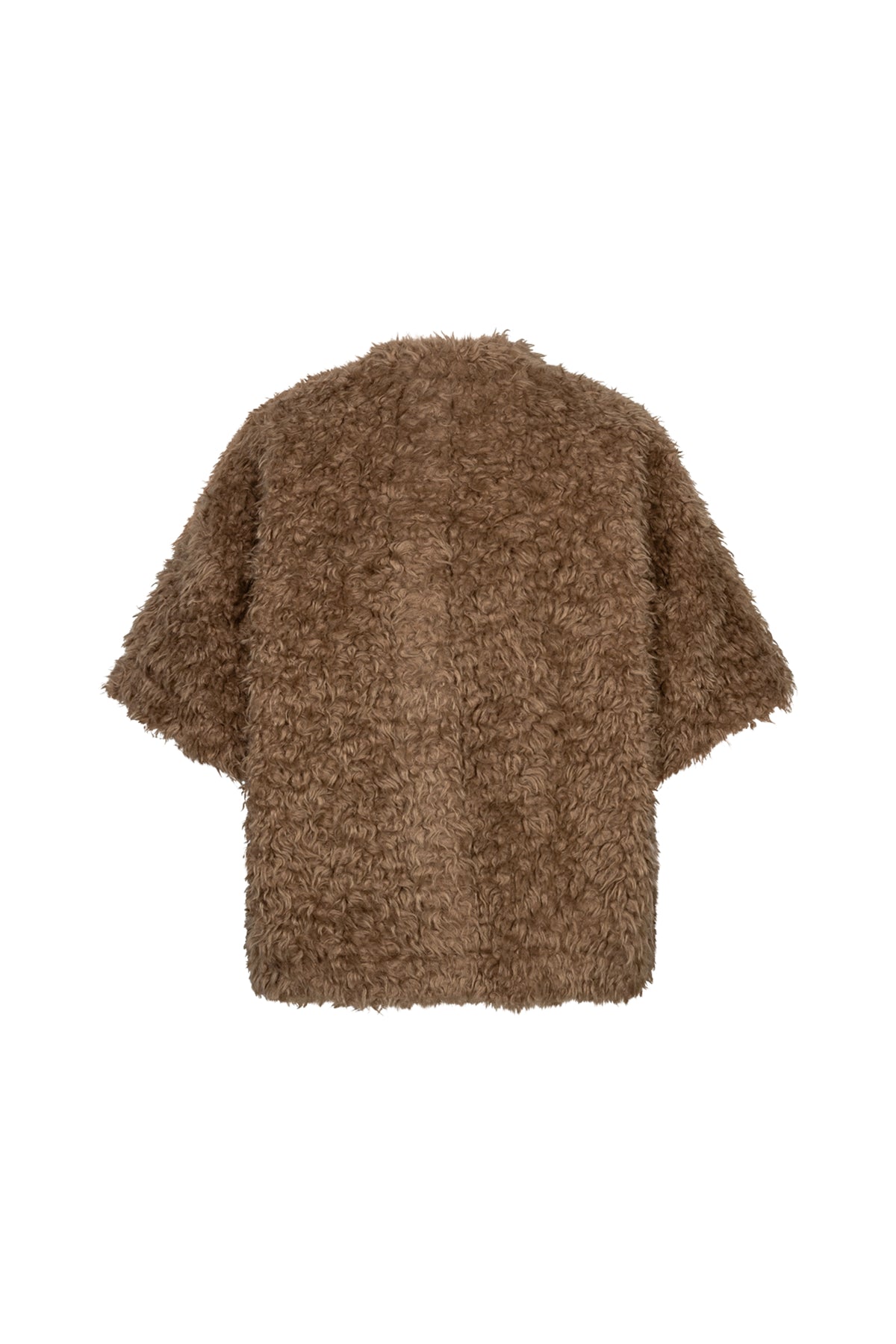 Roze damesjas Freddie Fake Fur Cafe Noir van Red Button, getailleerd met bontkraag en knopen, voor een stijlvolle uitstraling
