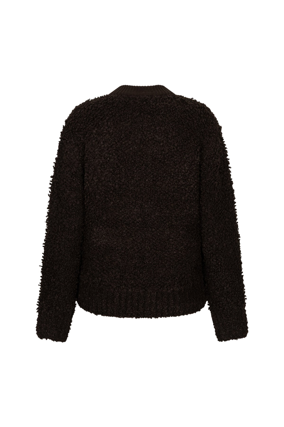 Lichte, bruine bomber jumper van Red Button met gebreide boucle structuur en stijlvolle pasvorm.