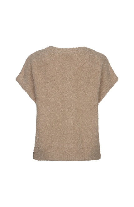 Top Sleeveless Knit Boucle Latte SRB5074