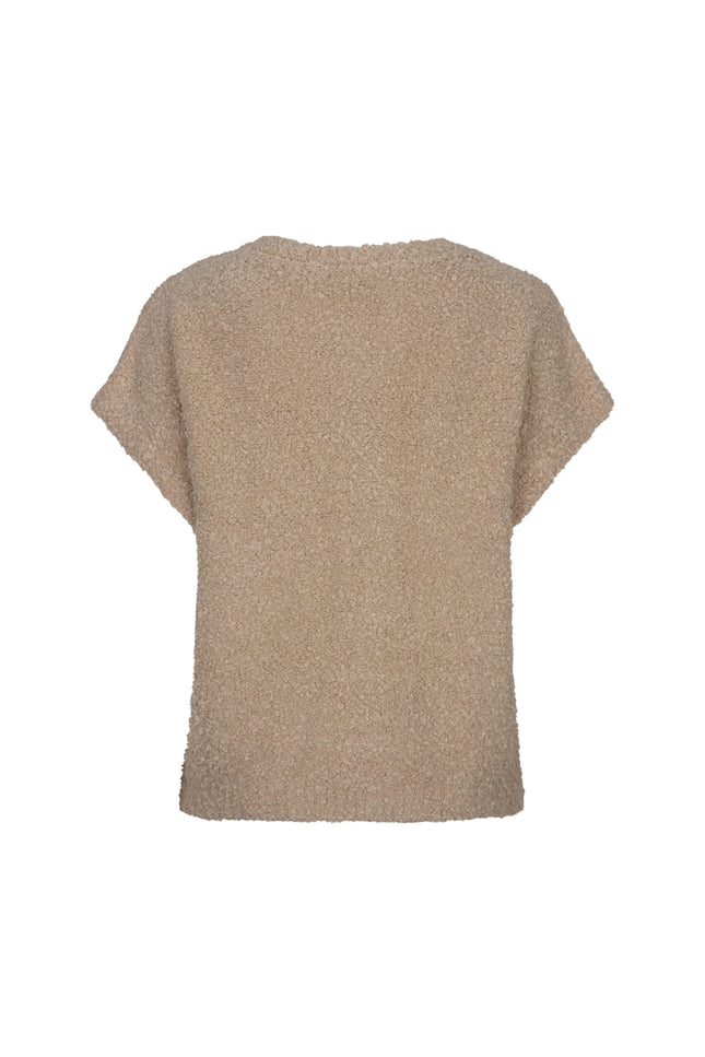 Top Sleeveless Knit Boucle Latte SRB5074