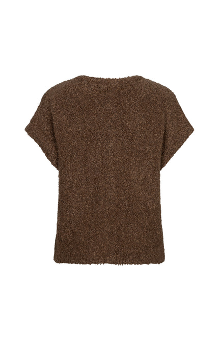 Top Sleeveless Knit Boucle Mud SRB5074