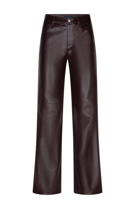 Broek Colette Faux Leather Burgundy SRB5077 L33