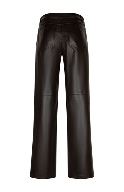 Broek Colette Faux Leather Espresso SRB5077 L33