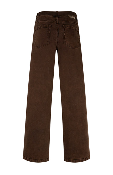 Broek Colette & Belt Washed Twill Color Coffee SRB5080 L33