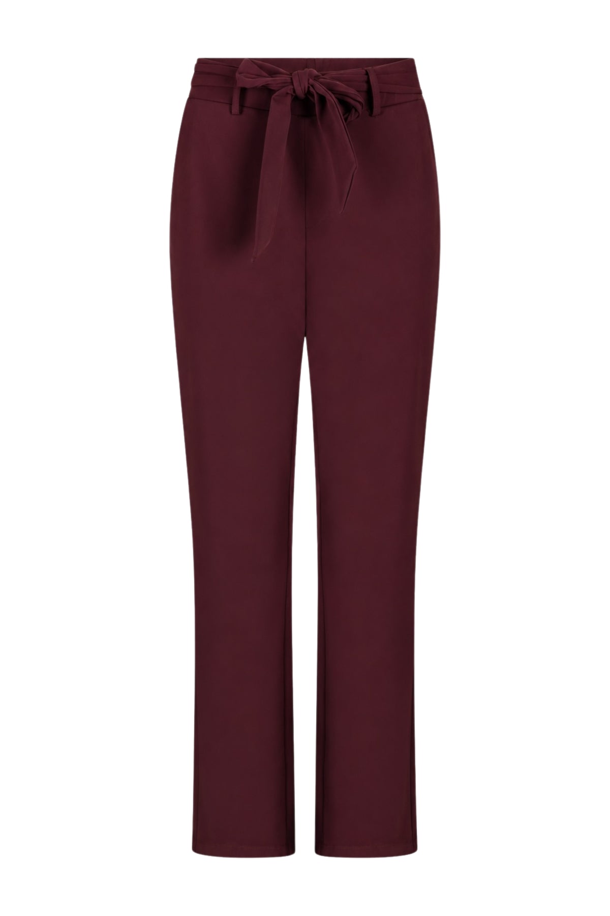 Zoso Travel Broek Belle Bordeaux, damesmodel, met comfortabele pasvorm en stijlvolle uitstraling, zichtbaar in de afbeelding.