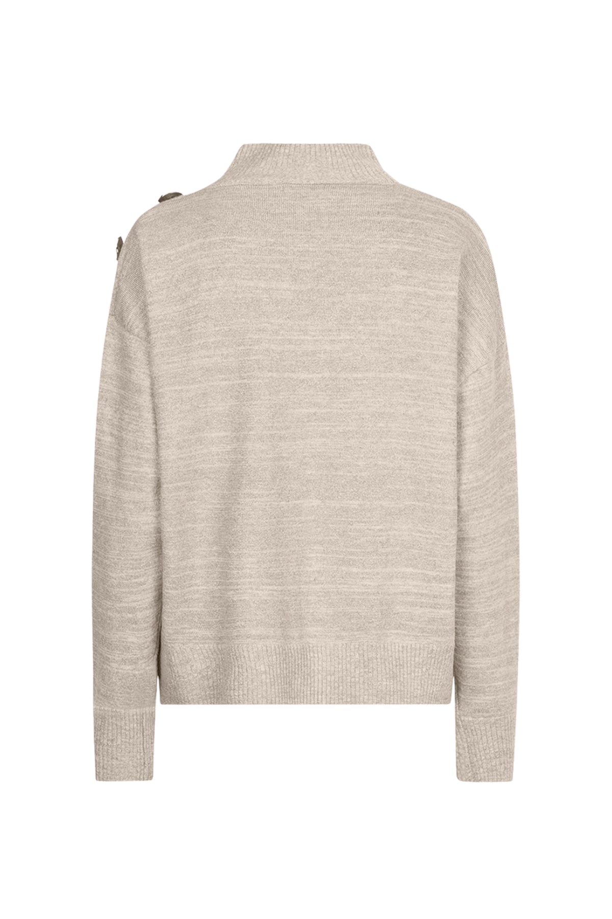 Lichtbruine melange sweater met lurex van EsQualo, zachte textuur en casual stijl, gedragen door een model.