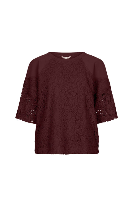 Sweater Modal Lace Merlot F26.05503