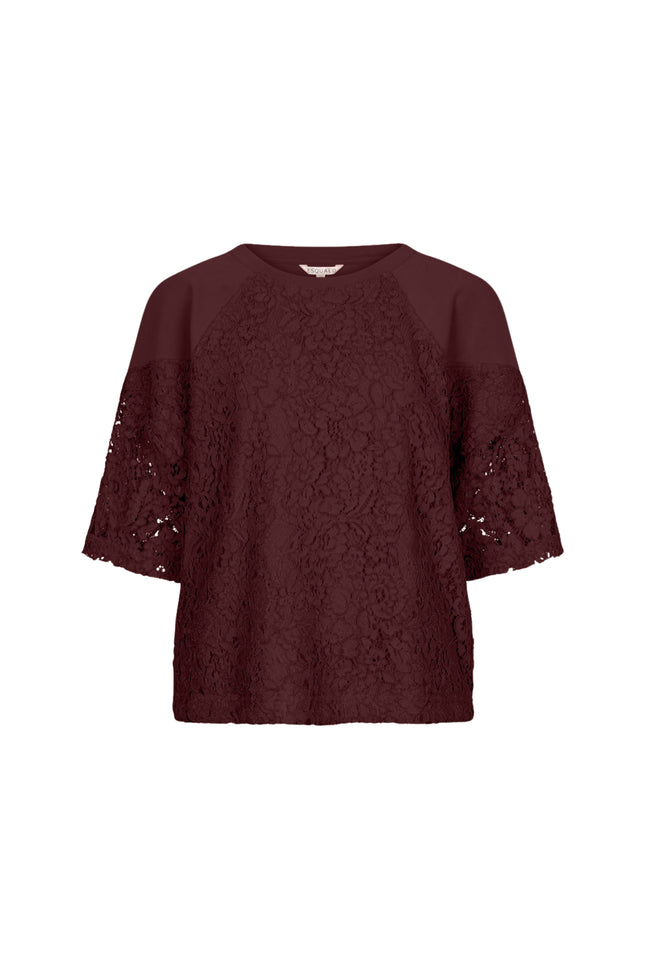 Sweater Modal Lace Merlot F26.05503