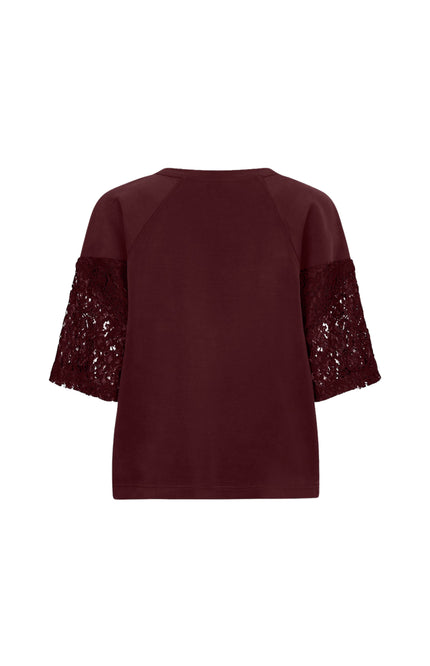 Sweater Modal Lace Merlot F26.05503