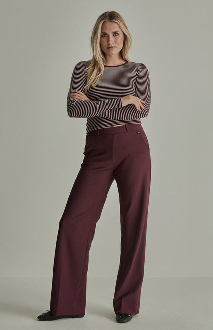 Broek Mira Elastic Twill Jersey Burgundy Red FW261220206 L32