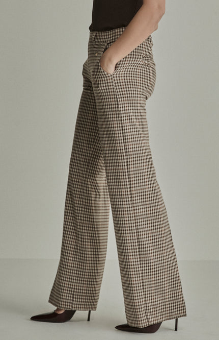 Broek Mira Elastic Check Camel FW262189206 L32