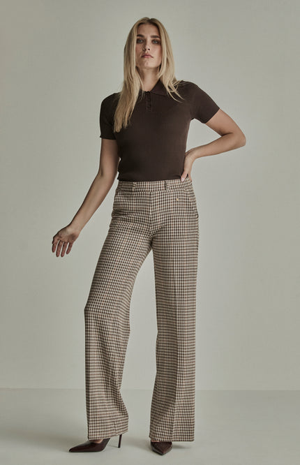 Broek Mira Elastic Check Camel FW262189206 L32