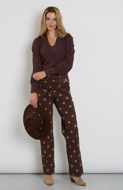 Heavy Travel Broek Dot Structure Mahogany 202136