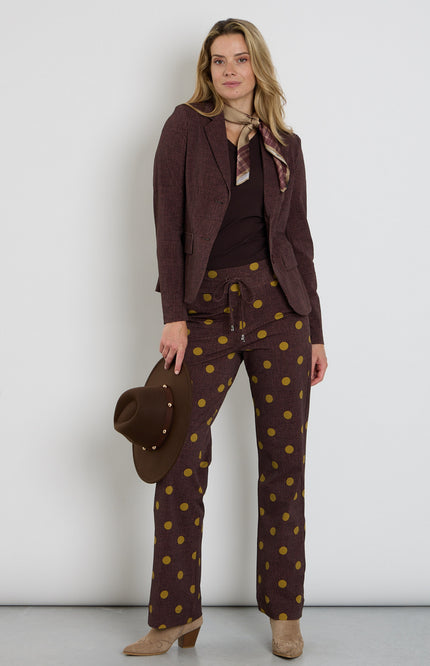 Heavy Travel Broek Dot Structure Mahogany 202136