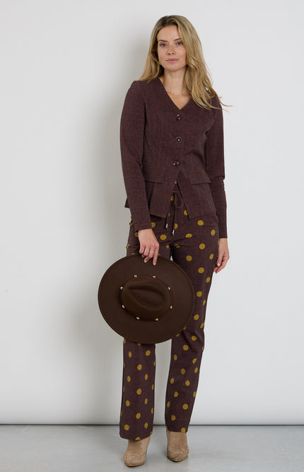 Heavy Travel Broek Dot Structure Mahogany 202136