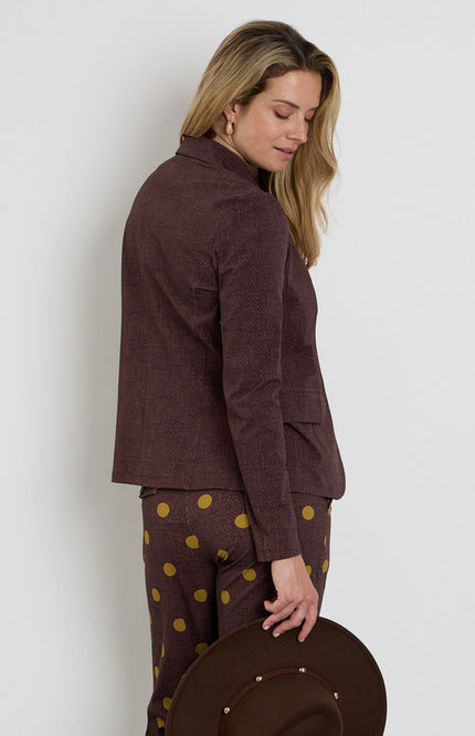 Travel Blazer Woven Structure Print Mahogany 202015