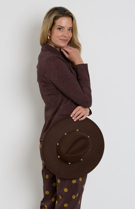 Travel Blazer Woven Structure Print Mahogany 202015