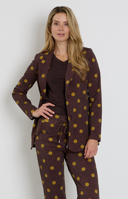 Travel Blazer Dot Structure Print Mahogany 202102