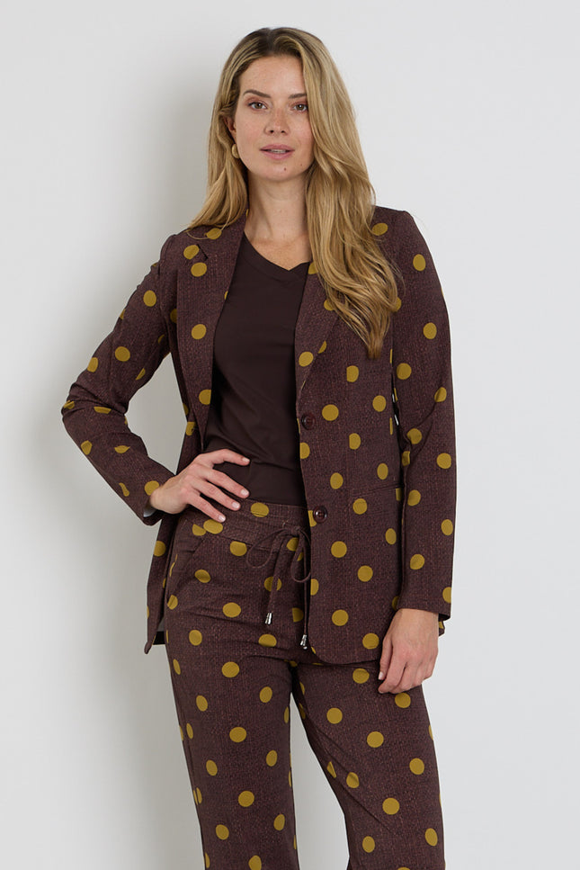 Travel Blazer Dot Structure Print Mahogany 202102