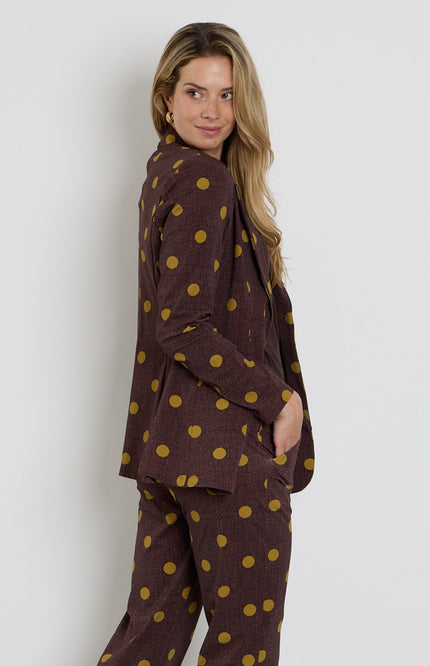 Travel Blazer Dot Structure Print Mahogany 202102