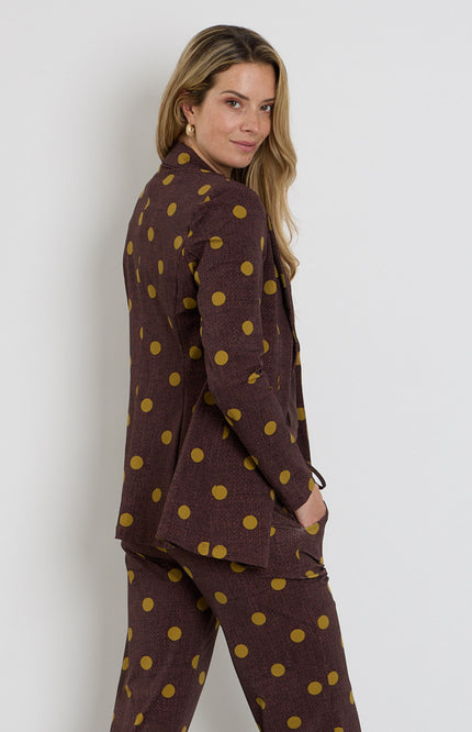 Travel Blazer Dot Structure Print Mahogany 202102