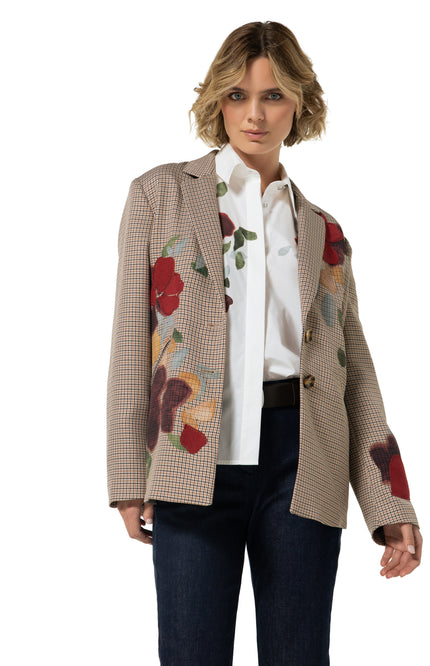 Blazer Broderie Geruit Multi Color 4839-69