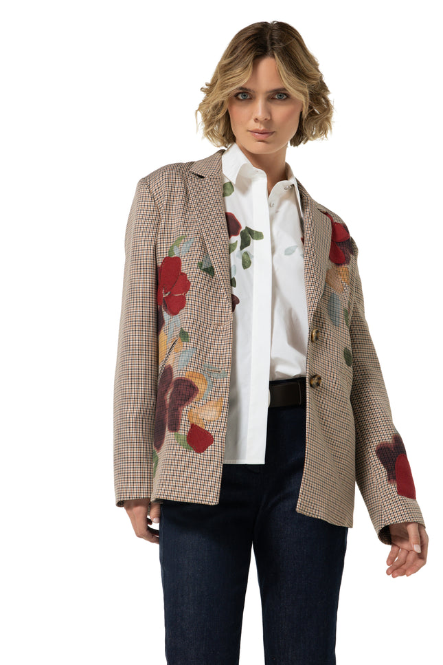 Blazer Broderie Geruit Multi Color 4839-69
