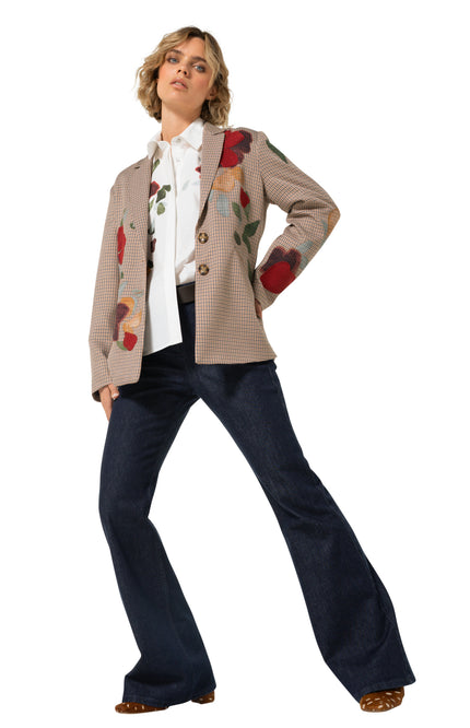 Blazer Broderie Geruit Multi Color 4839-69